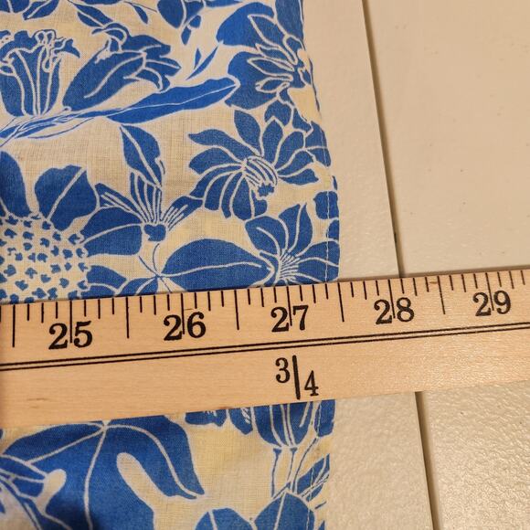 J Crew Blue Floral Halter Cross Back Cotton Voile Cover Up Mini Dress Size Small - Picture 11 of 13